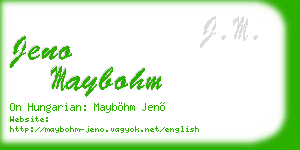 jeno maybohm business card